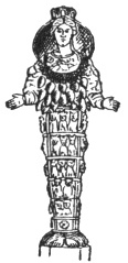 FIG. 98. EPHESIAN ARTEMIS. (P. Decharme. Mythologie de la Grèce antique, fig. 145.)