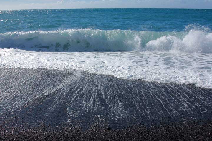 Black sand on La Palma