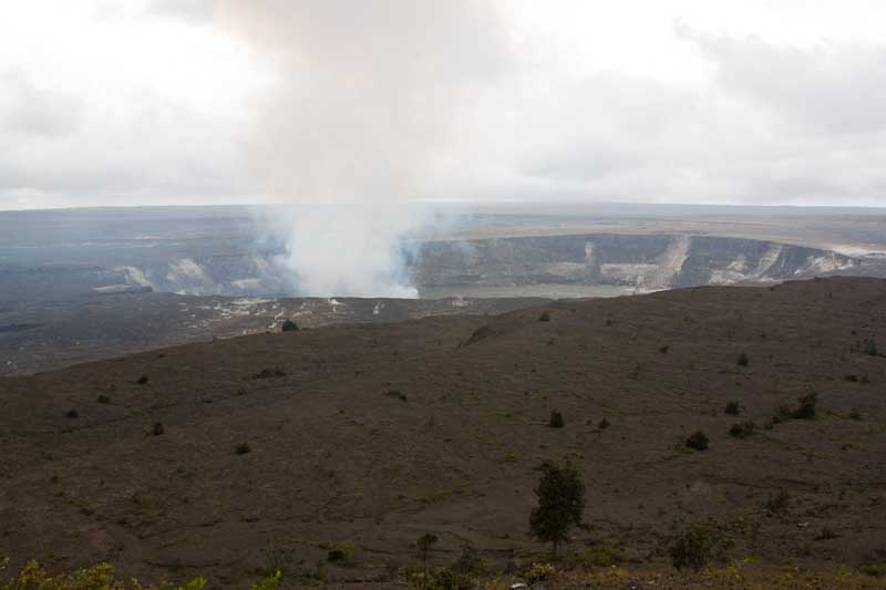 Degassing of Halemaumau crater in Hawaii