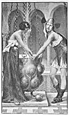 ''The hands of Pryderi and Rhiannon were held fast by the enchanted bowl, and their feet by the enchanted slab; and their joyousness forsook them, and they could not utter a word.''--p. 42