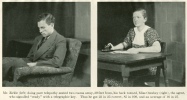 Mr. Zirkle (left) doing pure telepathy seated two rooms away, 30 feet from, his back toward, Miss Ownbey (right), the agent, who signalled 