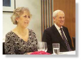 Baroness Manningham-Buller with Admiral Lord Boyce, President of the Pilgrims, October 2013.