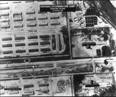 Aerial view, Auschwitz-Birkenau, 1944 August 25