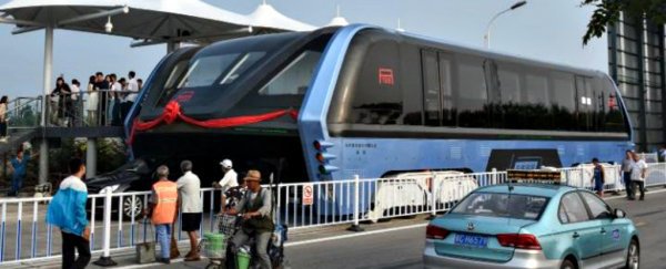 China's actually built that awesome bus that drives over traffic